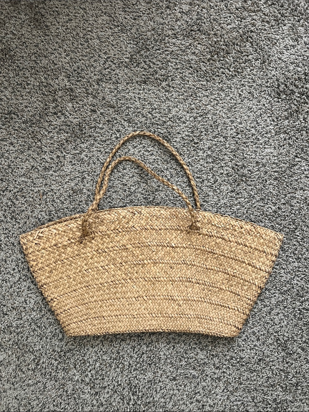 J. Crew Large Natural Woven Straw Tote Made in Italy Bag